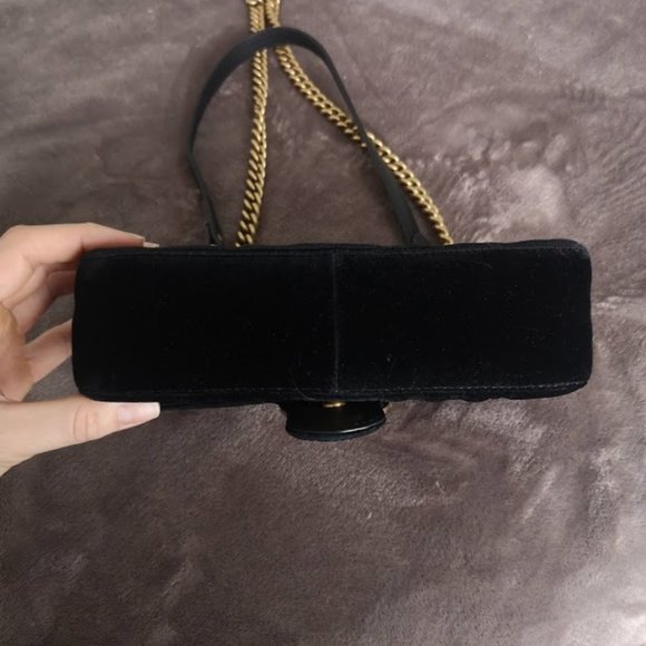 GUCCI Black Velvet Mini Marmont 2.0 Bag - Picture 15 of 15